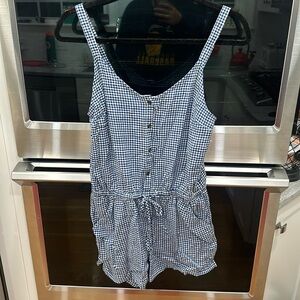 Blue Gingham Romper